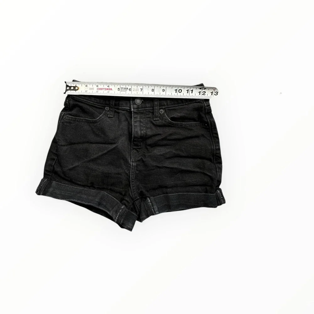 Wild‎ Fable Denim Shorts Womens 00/24R Black High Rise Cuffed Stretch 5-Pocket